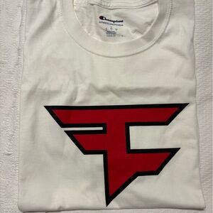 Champion White and Red Logo Faze tee (new)